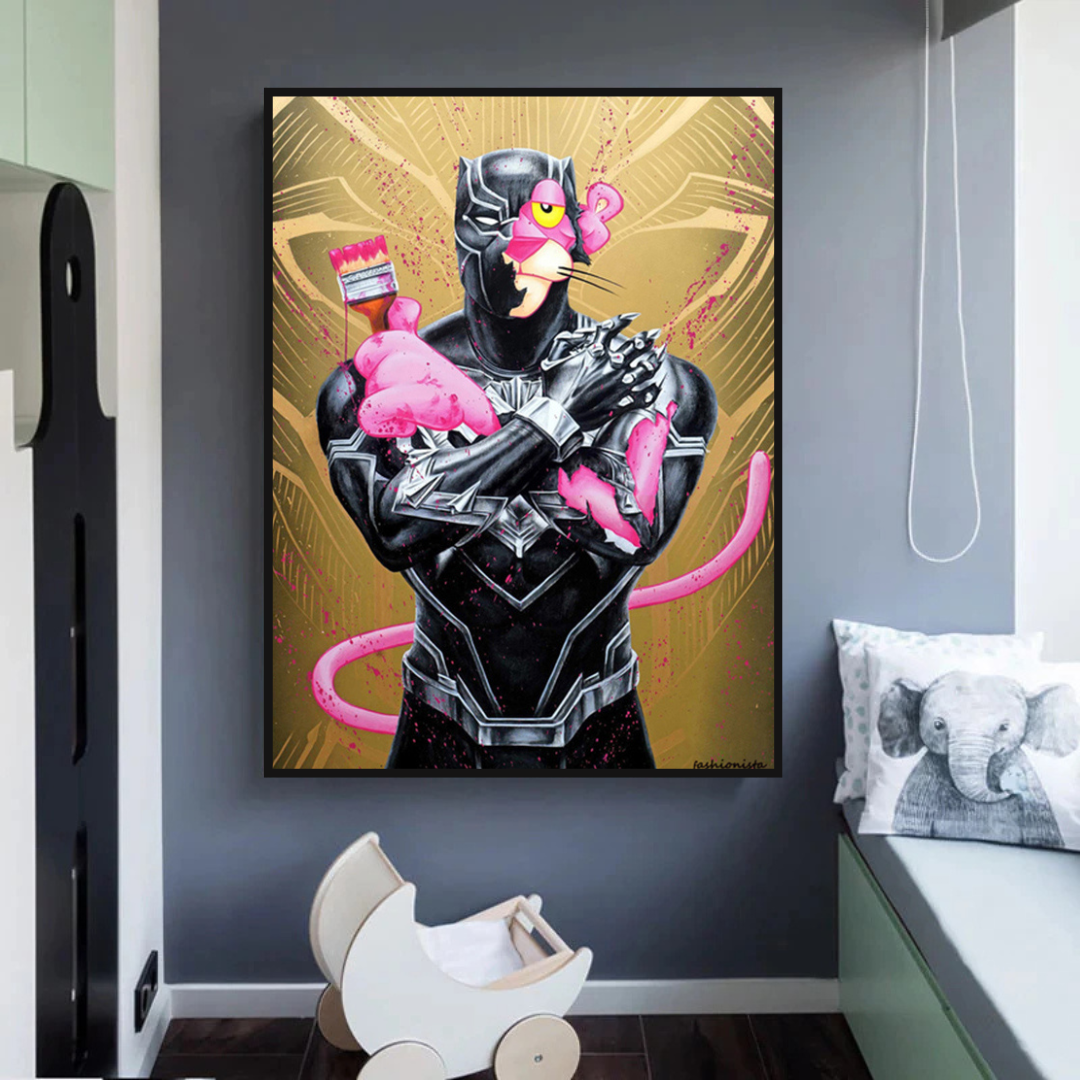 ChandeliersDecor.com-Wall Posters-Pink Panther Wall Art Smoking Art Collection
