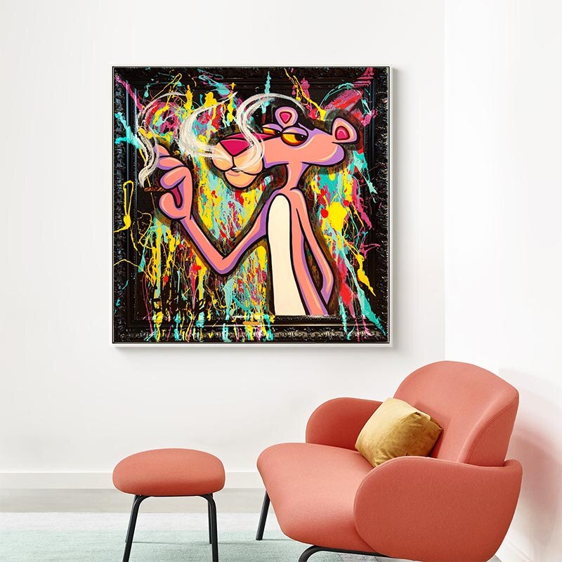 ChandeliersDecor.com-Wall Posters-Pink Panther Wall Art - Unique Smoking Accessory Collection