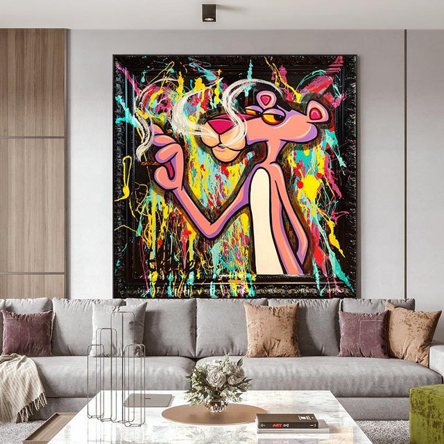 ChandeliersDecor.com-Wall Posters-Pink Panther Wall Art - Unique Smoking Accessory Collection