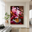 ChandeliersDecor.com-Wall Posters-Pink Panther Wall Art - Vibrant Smoking Artwork