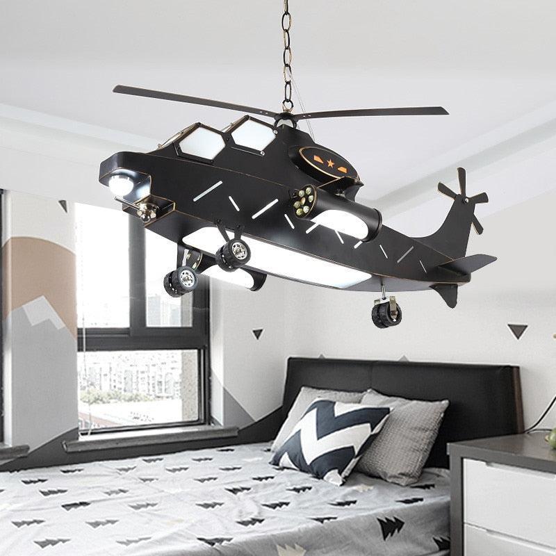 ChandeliersDecor.com-Kids Room Nursery Lighting-Plane Helicopter Pendant Light - Unique Aircraft Design