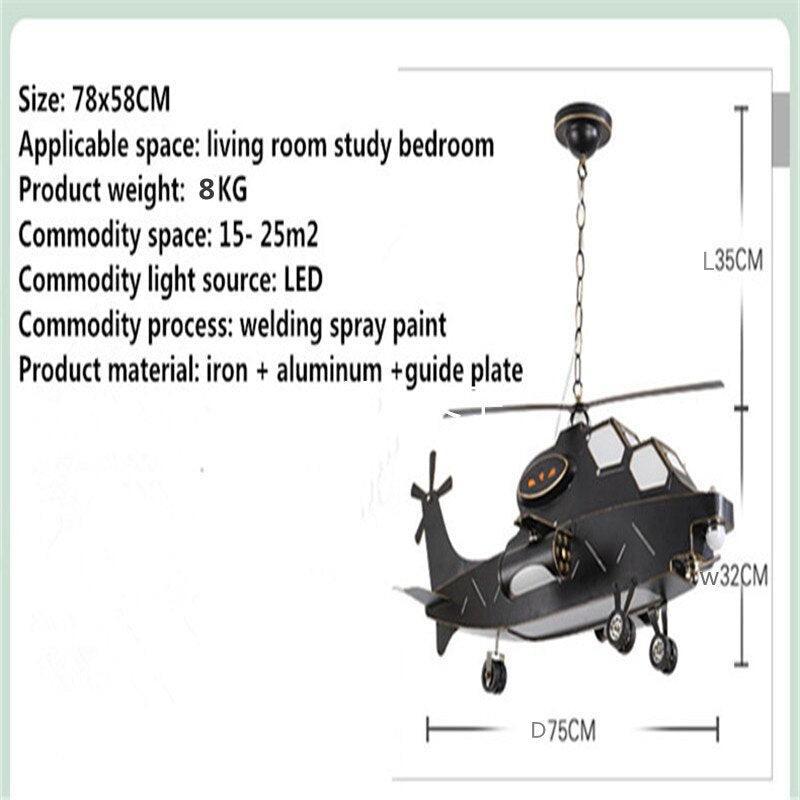 ChandeliersDecor.com-Kids Room Nursery Lighting-Plane Helicopter Pendant Light - Unique Aircraft Design