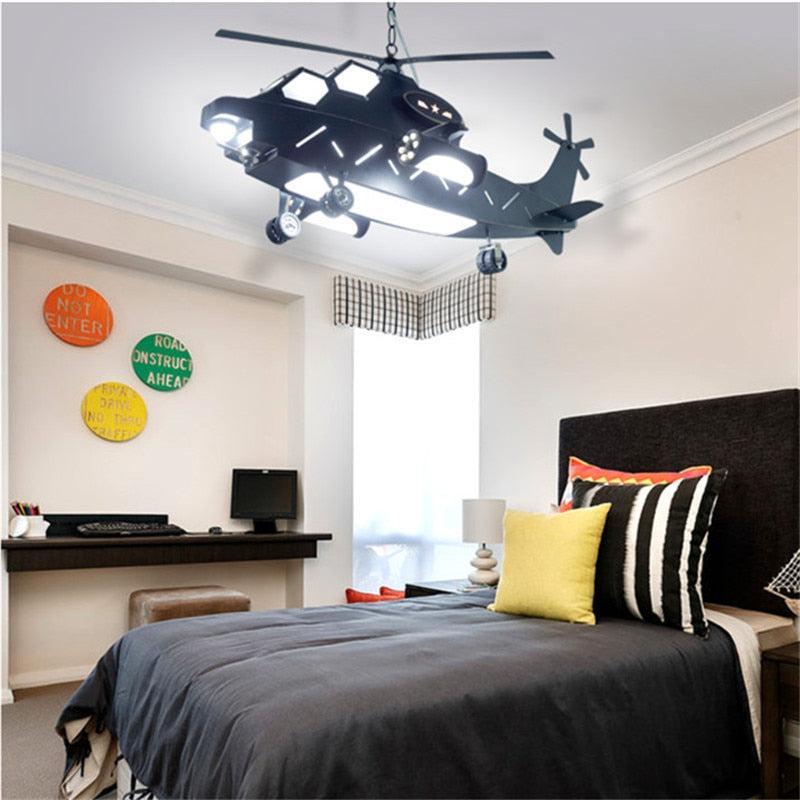 ChandeliersDecor.com-Kids Room Nursery Lighting-Plane Helicopter Pendant Light - Unique Aircraft Design