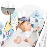 ChandeliersDecor.com-Crib Bumper-Plush Baby Bed Bumper House Theme | Baby Bedding Set Accessories | Infant Crib Bumpers