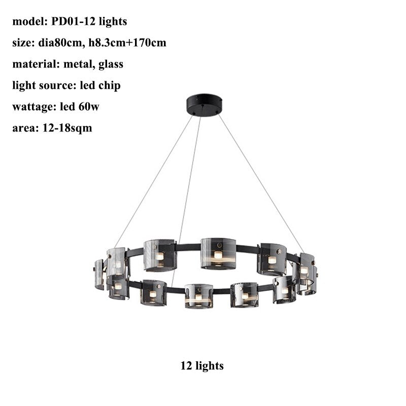 ChandeliersDecor.com-Kitchen Island-Polish Black Glass: Kitchen Island Lighting