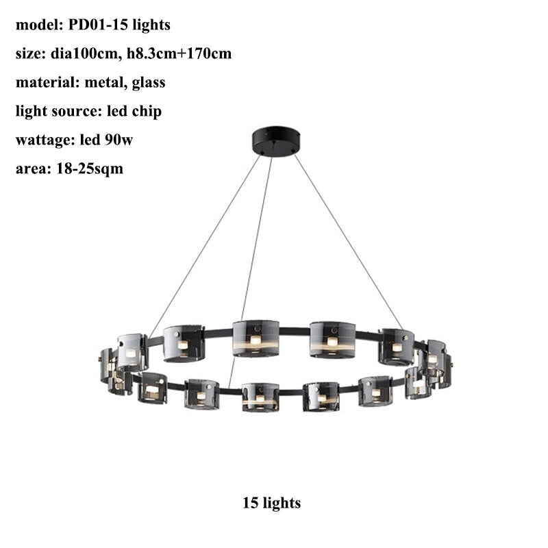 ChandeliersDecor.com-Kitchen Island-Polish Black Glass: Kitchen Island Lighting