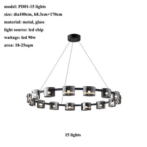 ChandeliersDecor.com-Kitchen Island-Polish Black Glass: Kitchen Island Lighting