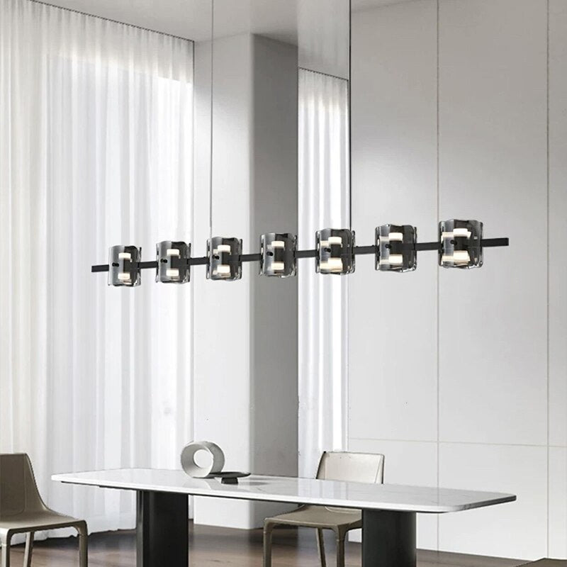 ChandeliersDecor.com-Kitchen Island-Polish Black Glass: Kitchen Island Lighting