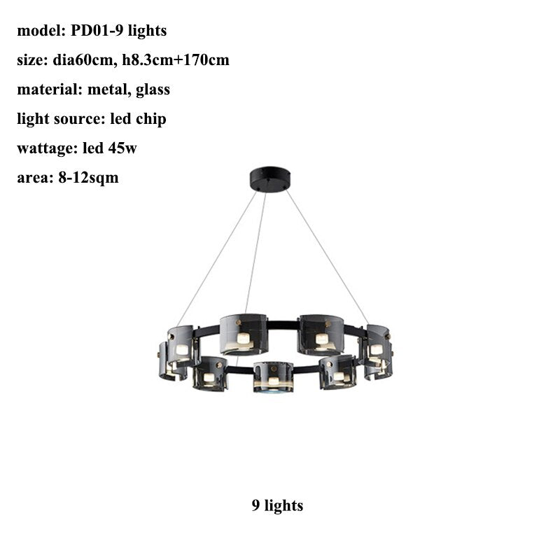 ChandeliersDecor.com-Kitchen Island-Polish Black Glass: Kitchen Island Lighting