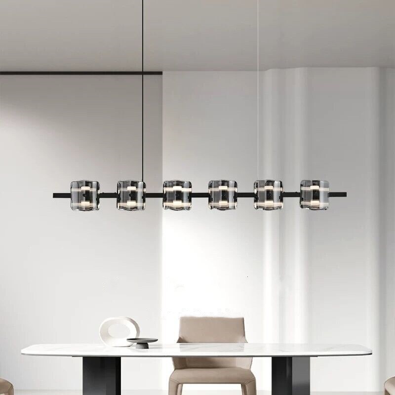 ChandeliersDecor.com-Kitchen Island-Polish Black Glass: Kitchen Island Lighting