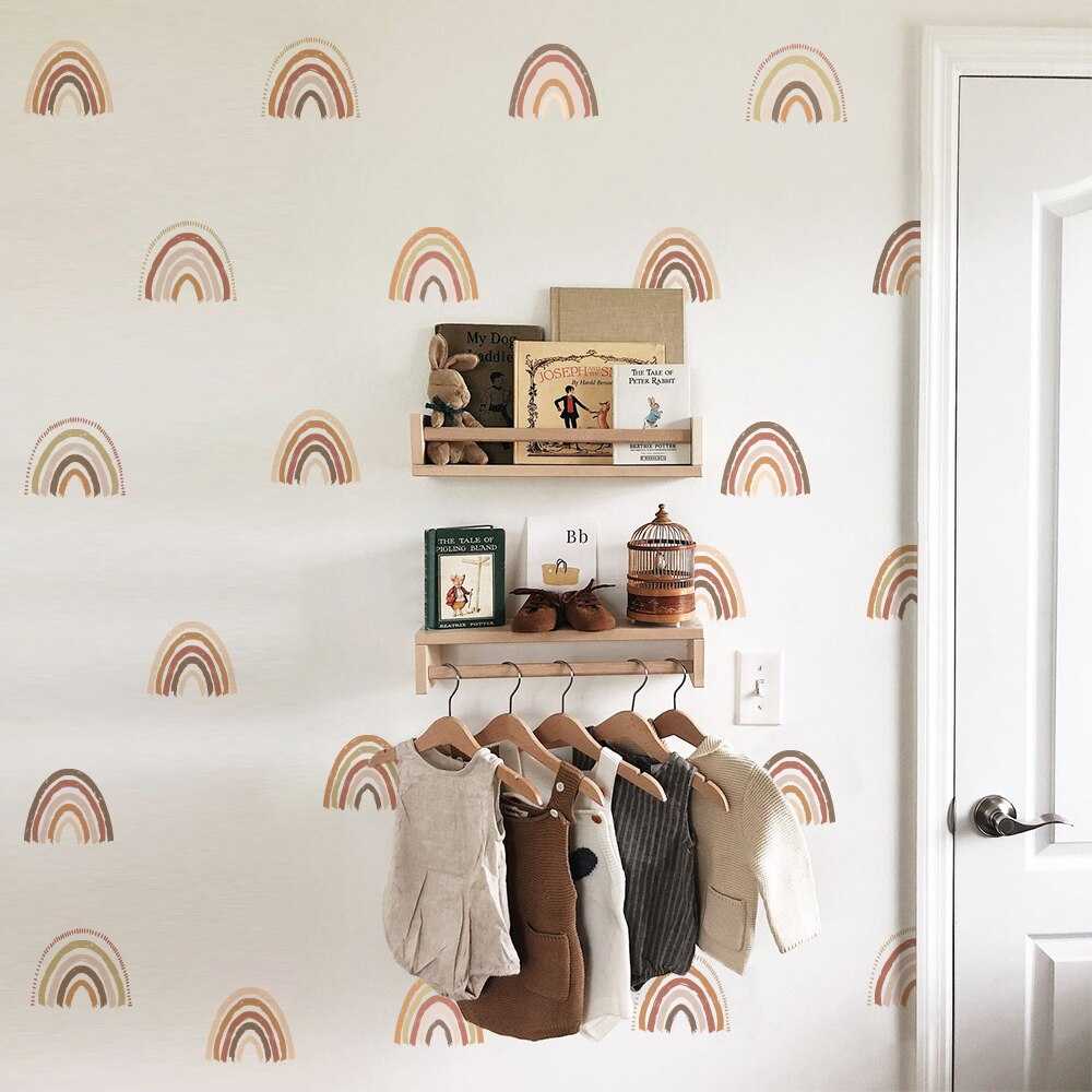 ChandeliersDecor.com-Kids Nursery Bohemian Wall Decals-Polka Dot Boho Rainbow Wall Decal: Stylish Décor