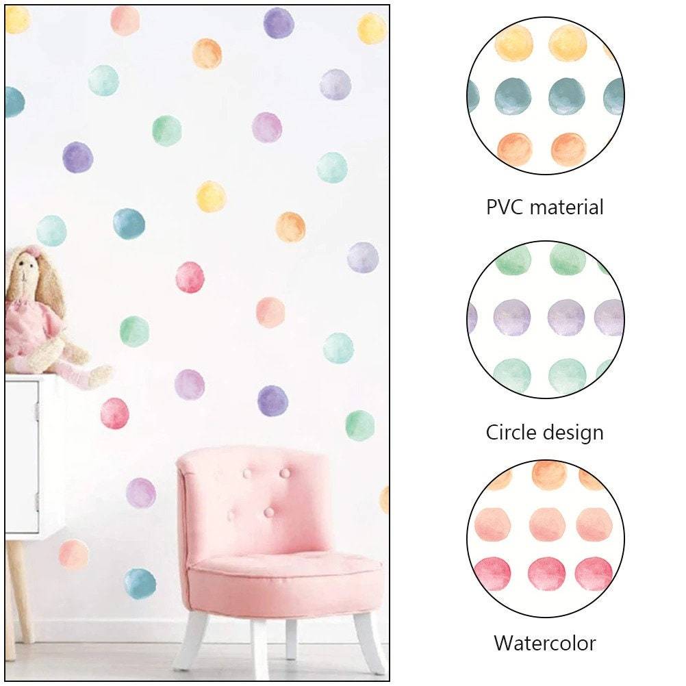 ChandeliersDecor.com-Polka Dot Wall Stickers for Kids Nursery - Multi Color
