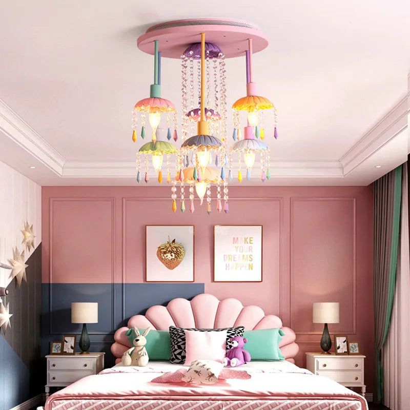 ChandeliersDecor.com-Kids Room Nursery Lighting-Pony Merry Go Round Pink Ceiling Light
