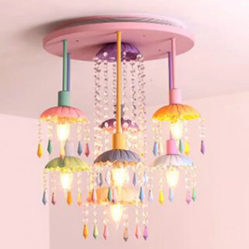 ChandeliersDecor.com-Kids Room Nursery Lighting-Pony Merry Go Round Pink Ceiling Light