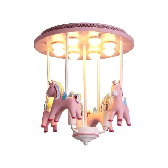 Pony Merry Go Round Pink Ceiling Light-ChandeliersDecor.com