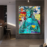 ChandeliersDecor.com-Wall Posters-Pop Graffiti Art Statue Of Liberty Canvas Wall Art