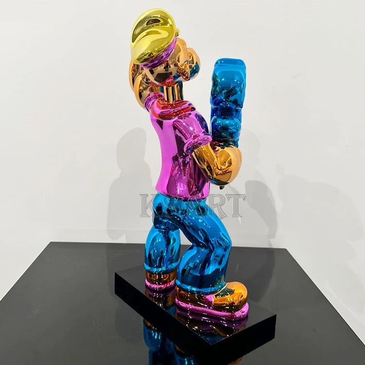 ChandeliersDecor.com-Supreme Sculptures-Popoye Electroplated Statue Ornament