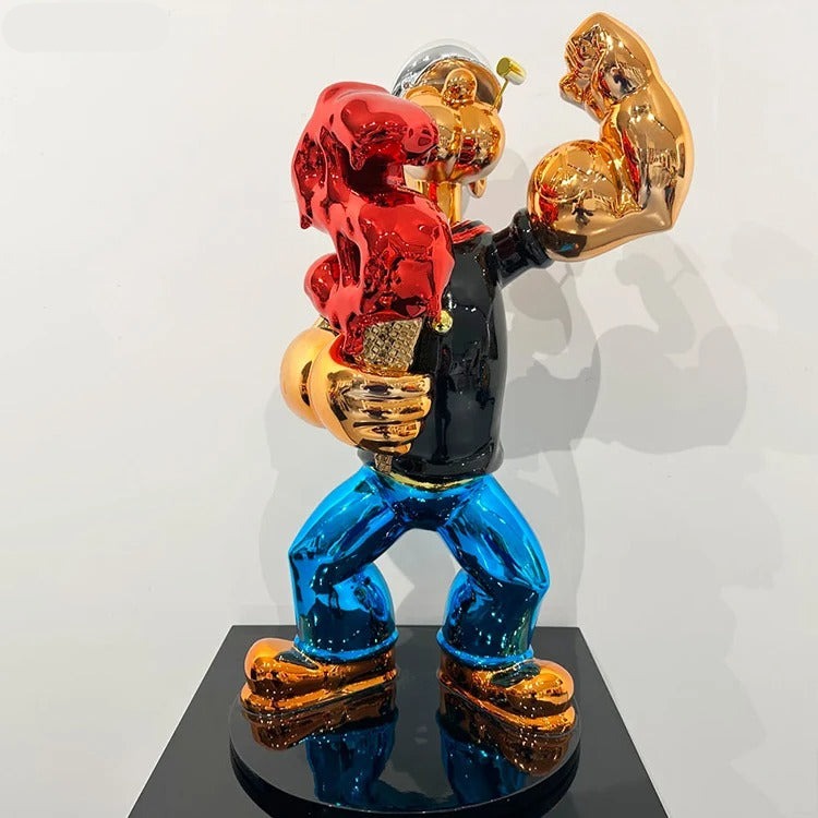 ChandeliersDecor.com-Supreme Sculptures-Popoye Electroplated Statue Ornament