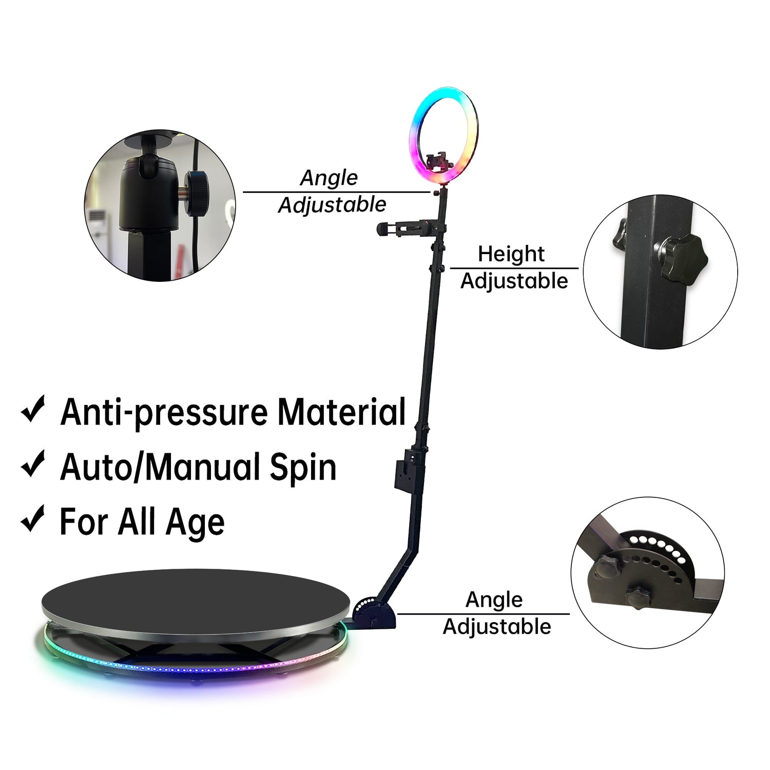 ChandeliersDecor.com-Floor Lamp-Portable 360 Photo Booth Automatic For Video Events