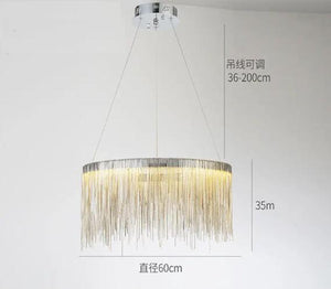 ChandeliersDecor.com-Chandeliers-Postmodern Style Living Room Chain Led Chandelier