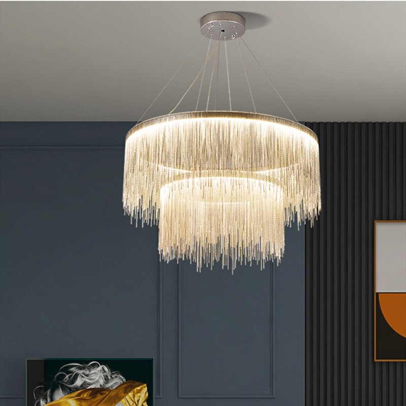 ChandeliersDecor.com-Chandeliers-Postmodern Style Living Room Chain Led Chandelier