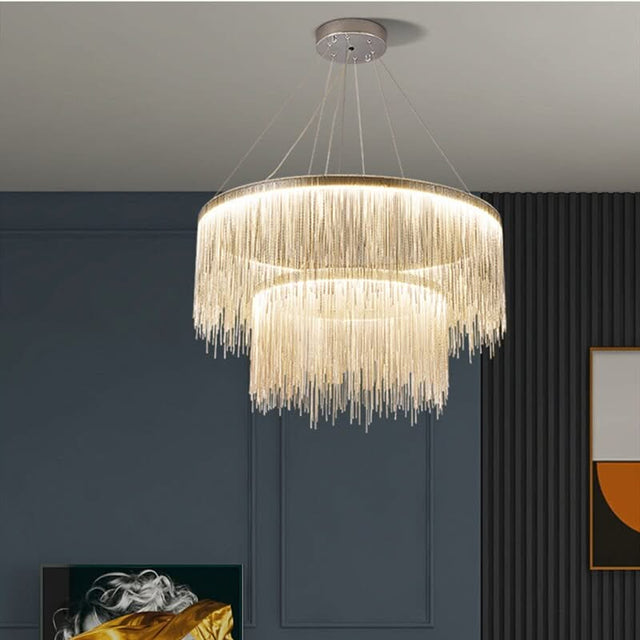 Postmodern Style Living Room Chain Led Chandelier-ChandeliersDecor.com
