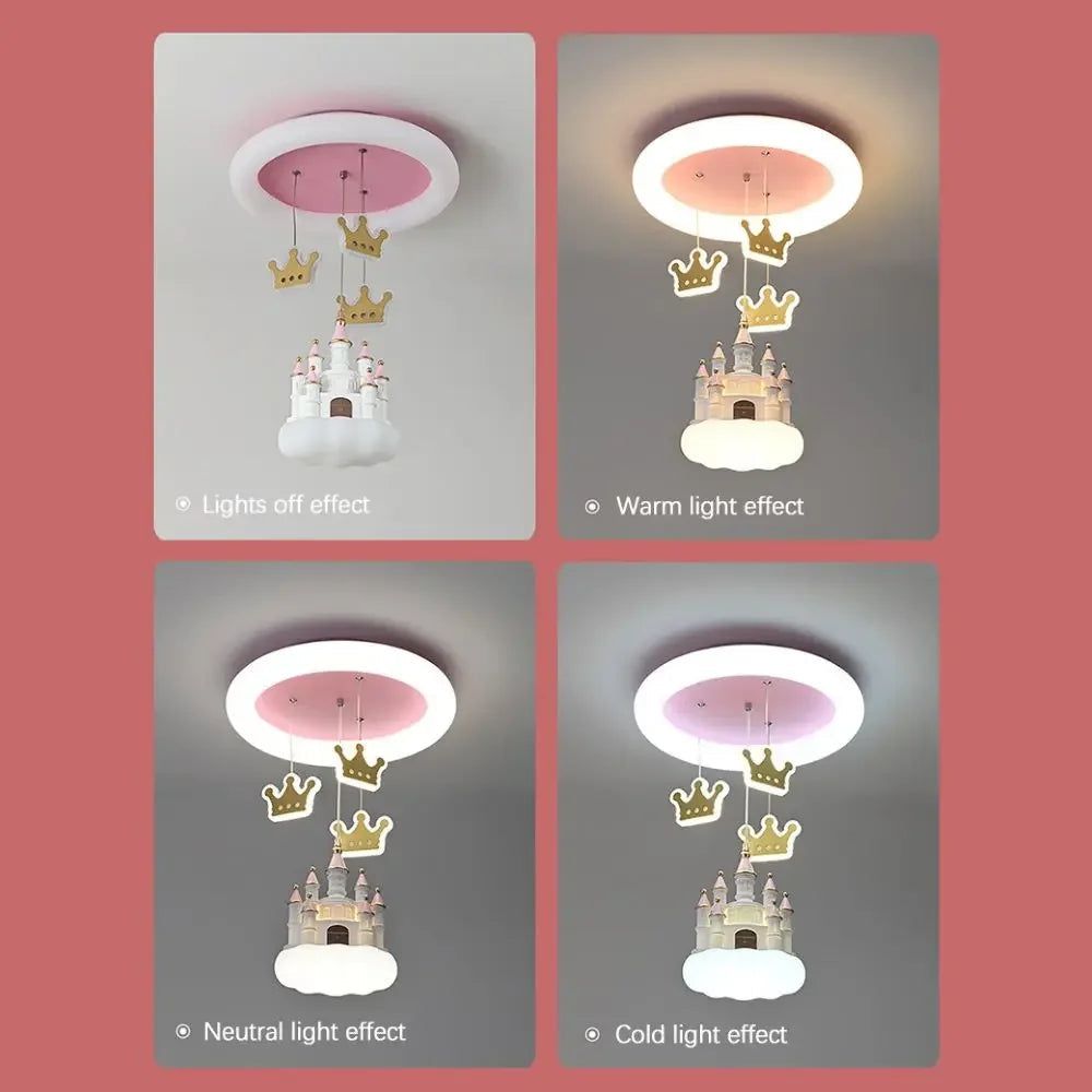 ChandeliersDecor.com-Kids Room Nursery Lighting-Princess Castle Crown Ceiling Light