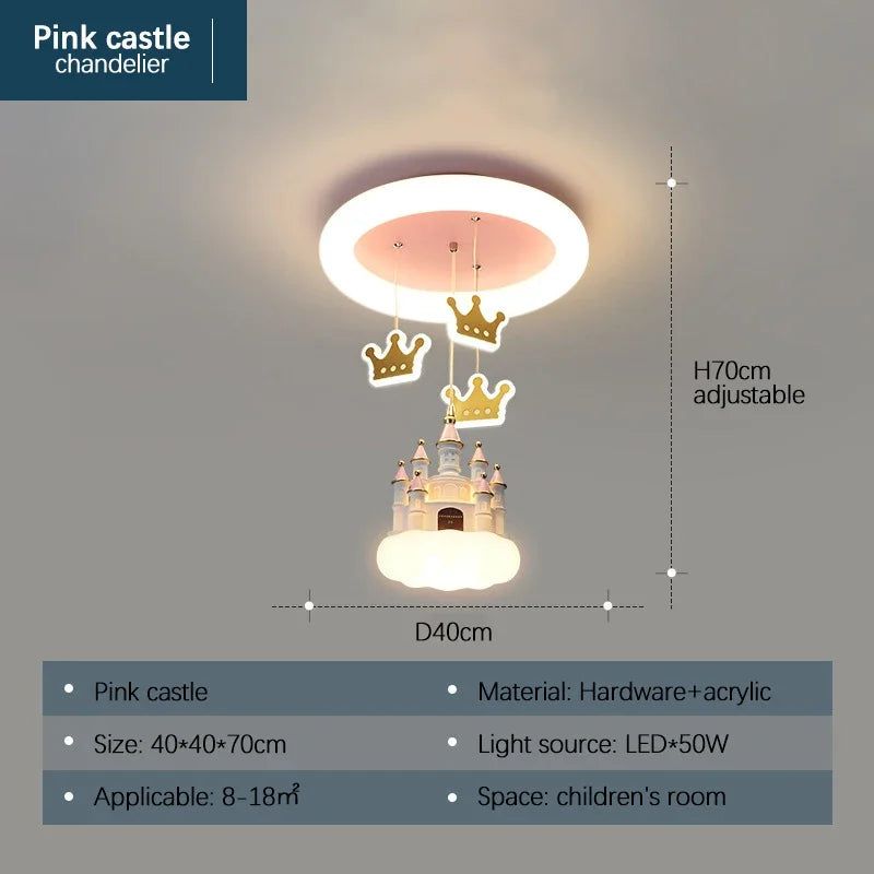 ChandeliersDecor.com-Kids Room Nursery Lighting-Princess Castle Crown Ceiling Light