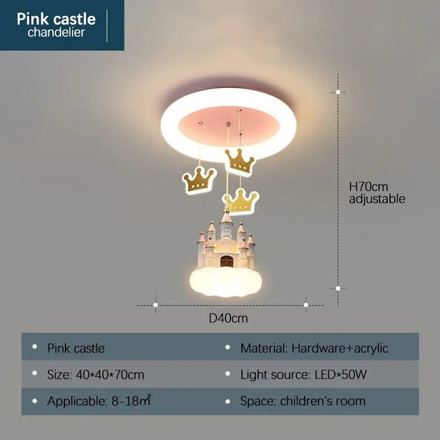 Princess Castle Crown Ceiling Light-ChandeliersDecor.com