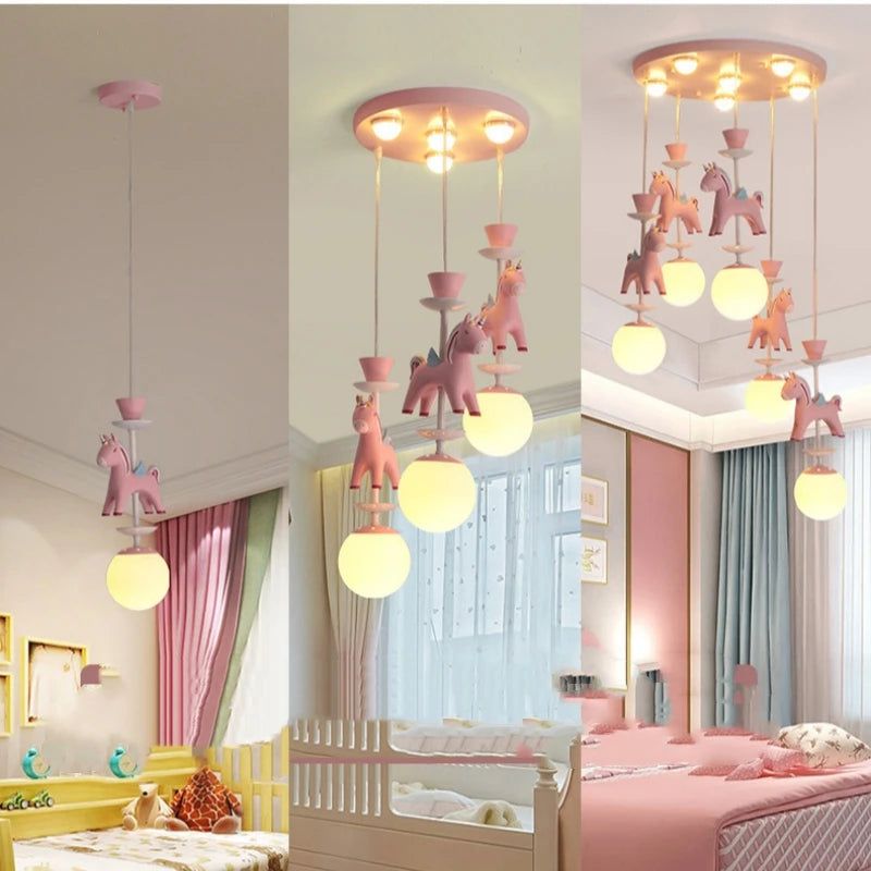 ChandeliersDecor.com-Kids Room Nursery Lighting-Princess Room Merry Go Round Ceiling Light