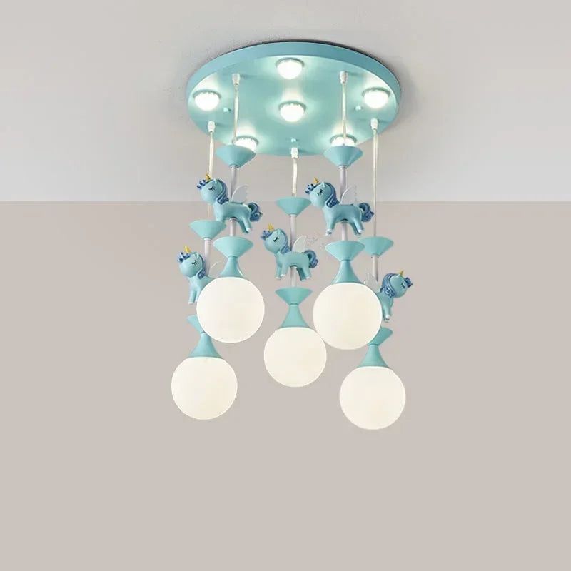ChandeliersDecor.com-Kids Room Nursery Lighting-Princess Room Merry Go Round Ceiling Light