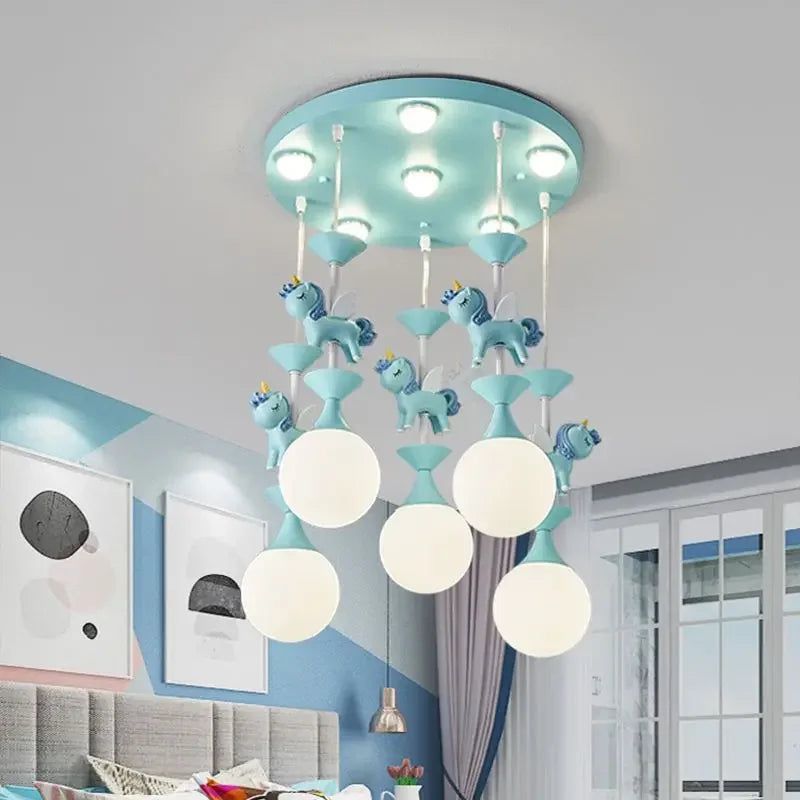 ChandeliersDecor.com-Kids Room Nursery Lighting-Princess Room Merry Go Round Ceiling Light