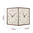 ChandeliersDecor.com-Wall Clocks-Punch-free Solid Wood Corner Double-Sided Wall Clock