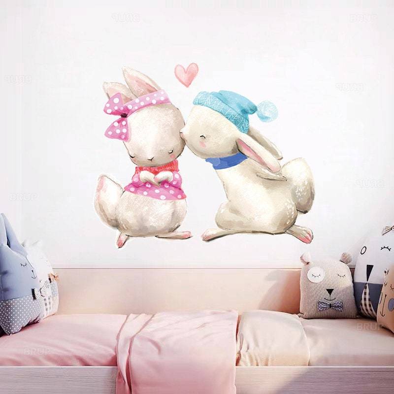 ChandeliersDecor.com-Home Decor Decals-Rabbit on Air Balloon Wall Decal: Nursery Decor