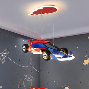 ChandeliersDecor.com-Kids Room Nursery Lighting-Racing Car Hanging Light - Art Deco Lighting for Kids Room