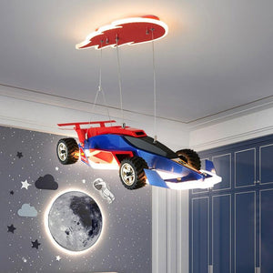 ChandeliersDecor.com-Kids Room Nursery Lighting-Racing Car Hanging Light - Art Deco Lighting for Kids Room