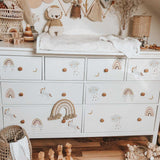 ChandeliersDecor.com-Kids Nursery Bohemian Wall Decals-Rain Clouds Rainbow Wall Decal: Vibrant and Beautiful