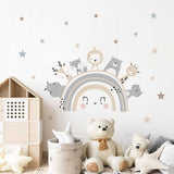 ChandeliersDecor.com-Rainbow Animals Wall Decal – Vibrant and Playful Designs