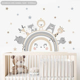 ChandeliersDecor.com-Rainbow Animals Wall Decal – Vibrant and Playful Designs