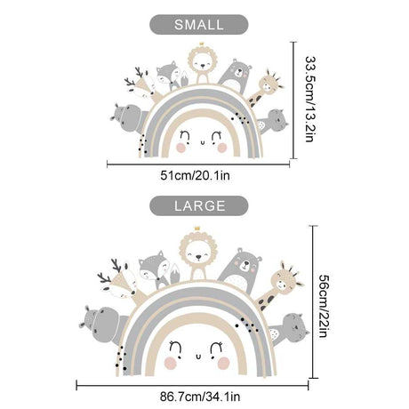 ChandeliersDecor.com-Rainbow Animals Wall Decal – Vibrant and Playful Designs