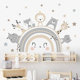 ChandeliersDecor.com-Rainbow Animals Wall Decal – Vibrant and Playful Designs