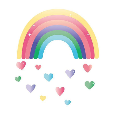 ChandeliersDecor.com-Rainbow Love Heart Wall Stickers for Baby Room