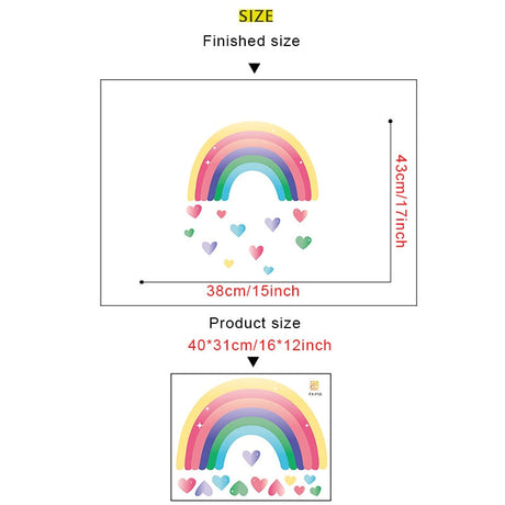 ChandeliersDecor.com-Rainbow Love Heart Wall Stickers for Baby Room