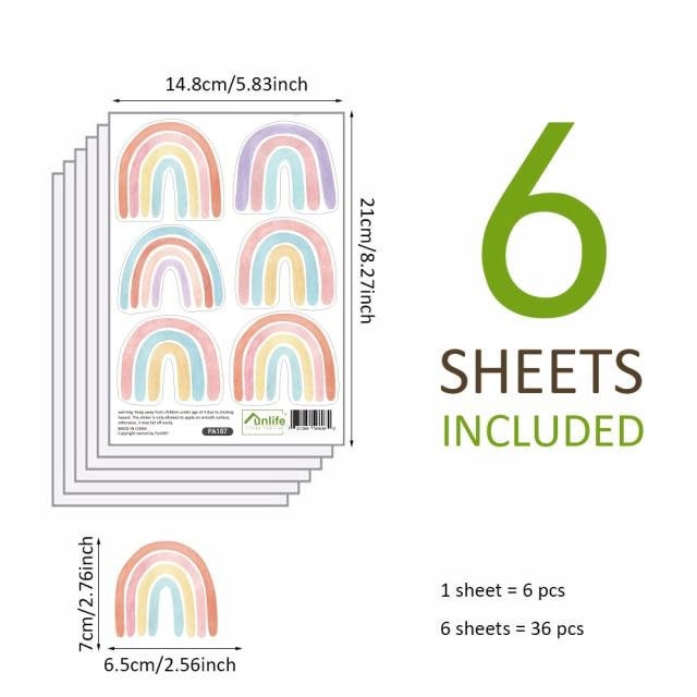ChandeliersDecor.com-Rainbow Wall Stickers | Rainbow Wall Decal | Rainbow Wall Print