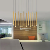 ChandeliersDecor.com-Kitchen Island-Rectangle LED Restaurant Chandelier - Modern Golden Hanging Lamp