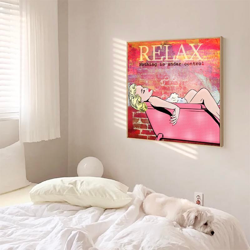 ChandeliersDecor.com-Wall Posters-Relax Woman Bathing Print Poster on Canvas - Home Decor Wall Art