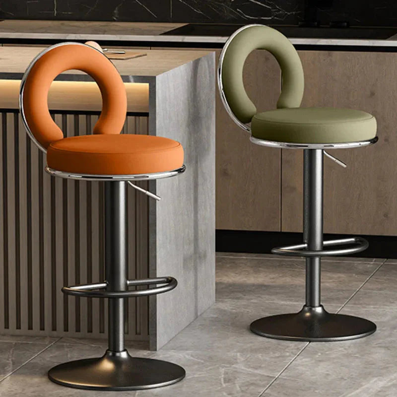 ChandeliersDecor.com-Bar Stools-Relaxing Swivel Altos Metal Backrest Bar Stools