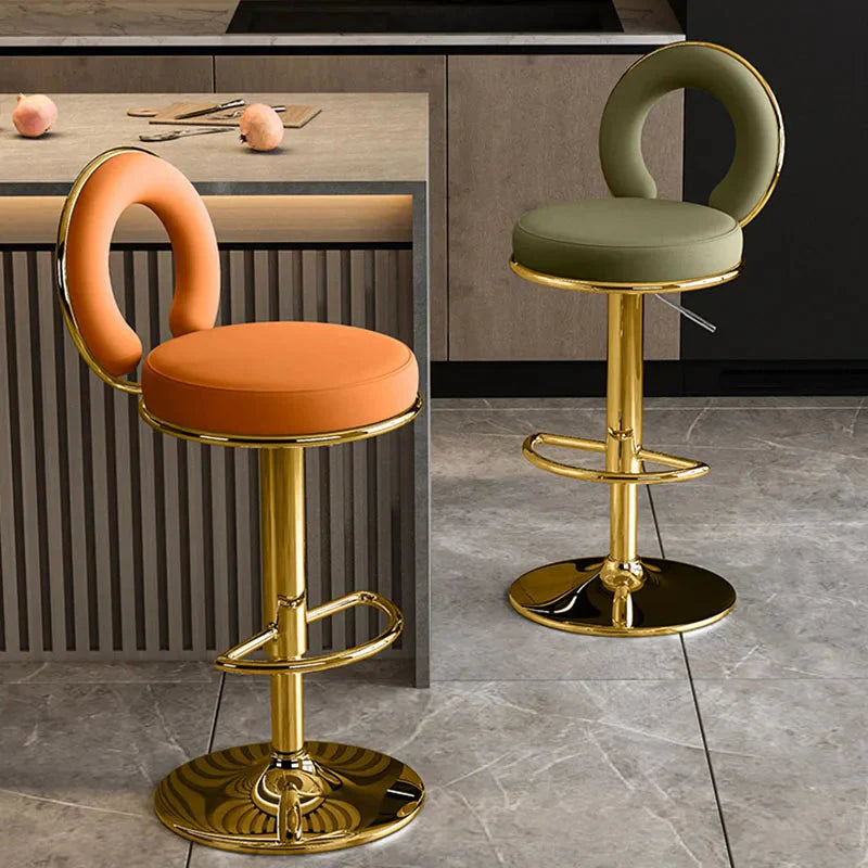 ChandeliersDecor.com-Bar Stools-Relaxing Swivel Altos Metal Backrest Bar Stools