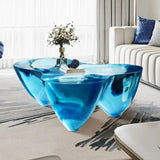 ChandeliersDecor.com-Coffee Tables-Resin Figurine Glass Coffee Table