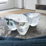 ChandeliersDecor.com-Coffee Tables-Resin Figurine Glass Coffee Table